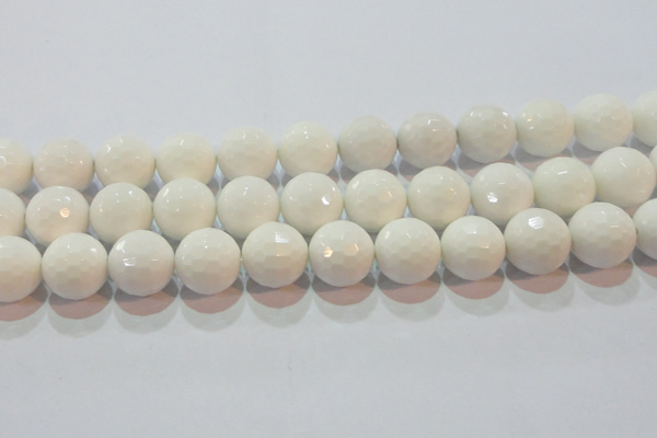 CAG7188 15.5 inches 20mm faceted round white agate gemstone beads