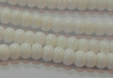 CAG7190 15.5 inches 4*6mm rondelle white agate gemstone beads