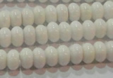 CAG7191 15.5 inches 5*8mm rondelle white agate gemstone beads