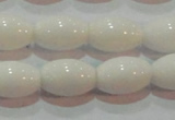 CAG7202 15.5 inches 8*12mm rice white agate gemstone beads