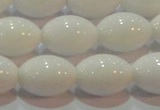 CAG7203 15.5 inches 10*14mm rice white agate gemstone beads