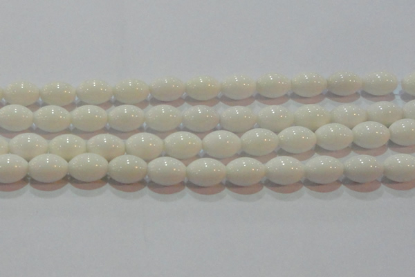 CAG7203 15.5 inches 10*14mm rice white agate gemstone beads