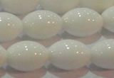 CAG7204 15.5 inches 12*16mm rice white agate gemstone beads