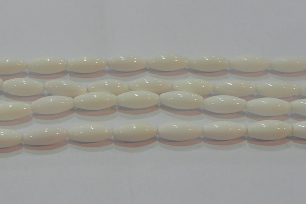 CAG7206 15.5 inches 7*21mm rice white agate gemstone beads