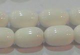 CAG7212 15.5 inches 10*14mm drum white agate gemstone beads