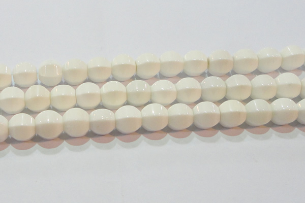 CAG7215 15.5 inches 14*14mm pumpkin white agate gemstone beads