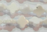 CAG7217 15.5 inches 10*10mm flower white agate gemstone beads