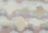 CAG7218 15.5 inches 12*12mm flower white agate gemstone beads