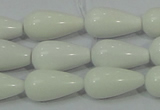 CAG722 15.5 inches 10*20mm teardrop white agate gemstone beads