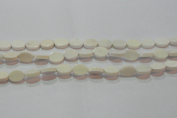 CAG7234 15.5 inches 10*14mm oval white agate gemstone beads