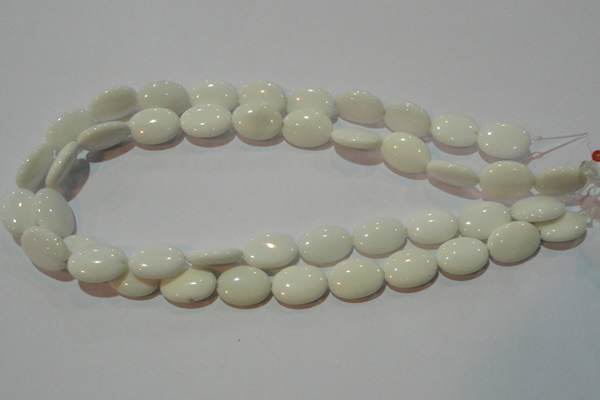 CAG7240 15.5 inches 10*14mm oval white agate gemstone beads