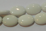 CAG7241 15.5 inches 12*16mm oval white agate gemstone beads