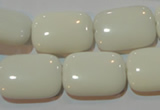 CAG7246 15.5 inches 12*16mm rectangle white agate gemstone beads