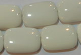 CAG7248 15.5 inches 15*20mm rectangle white agate gemstone beads