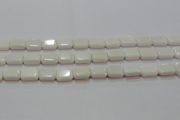 CAG7261 15.5 inches 13*18mm rectangle white agate gemstone beads