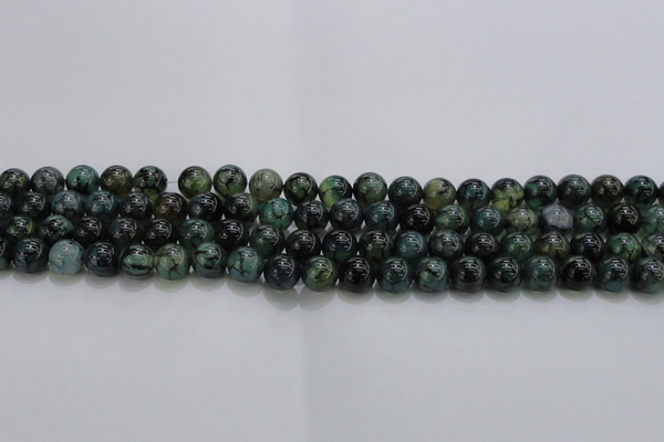 CAG7322 15.5 inches 8mm round dragon veins agate beads wholesale