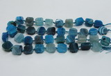 CAG7353 15.5 inches 14*15mm - 16*18mm octagonal dragon veins agate beads