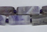 CAG7375 15.5 inches 8*20mm - 10*25mm cuboid dragon veins agate beads