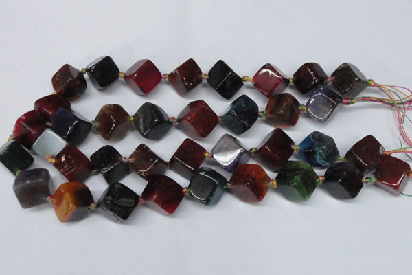 CAG7418 15.5 inches 13*14mm - 14*15mm cube dragon veins agate beads