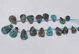 CAG7432 Top drilled 15*20mm - 20*35mm freeform ocean agate beads