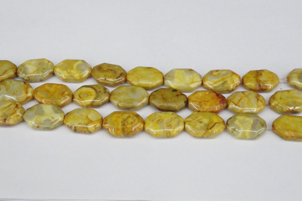 CAG7437 15.5 inches 20*30mm octagonal crazy lace agate beads