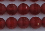 CAG7459 15.5 inches 12mm faceted round matte red agate beads