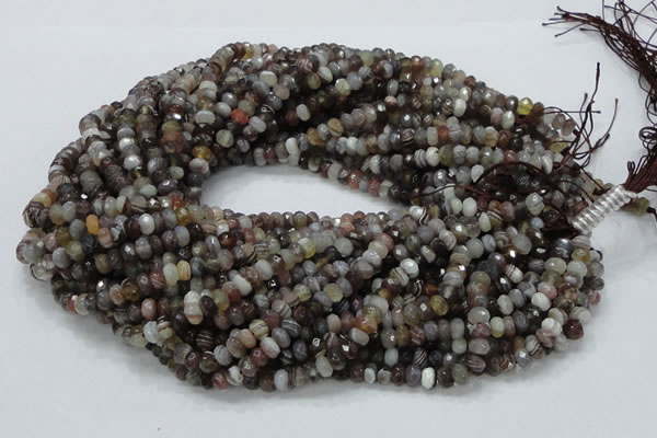 CAG746 15.5 inches 4*6mm faceted rondelle botswana agate beads