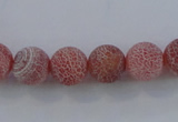 CAG7486 15.5 inches 4mm round frosted agate beads wholesale