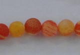 CAG7494 15.5 inches 4mm round frosted agate beads wholesale