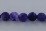 CAG7510 15.5 inches 4mm round frosted agate beads wholesale