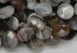 CAG752 15.5 inches 12mm faceted coin botswana agate beads wholesale