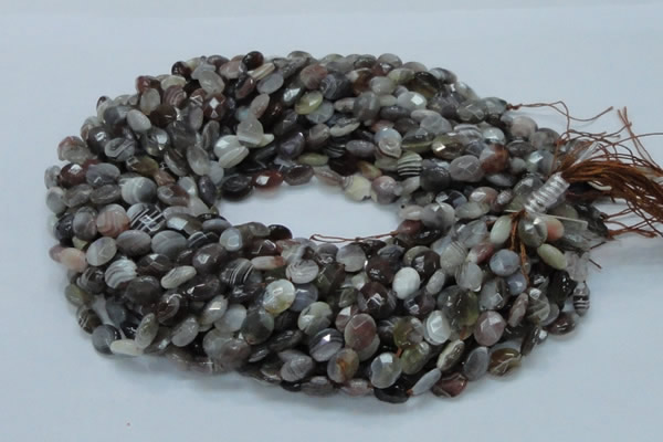 CAG754 15.5 inches 8*10mm faceted oval botswana agate beads