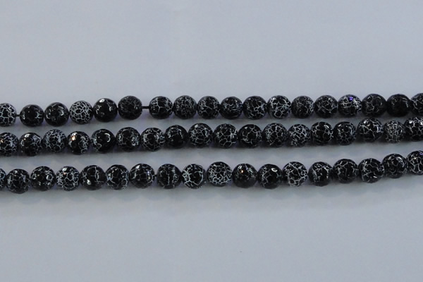 CAG7603 15.5 inches 10mm faceted round frosted agate beads wholesale