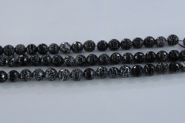 CAG7604 15.5 inches 12mm faceted round frosted agate beads wholesale