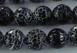 CAG7605 15.5 inches 14mm faceted round frosted agate beads wholesale