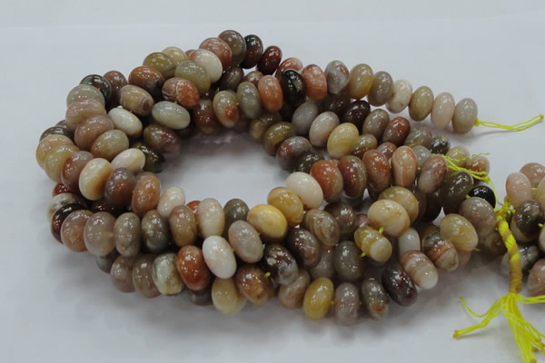 CAG770 15.5 inches 10*16mm rondelle yellow agate gemstone beads