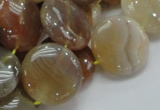 CAG777 15.5 inches 20mm flat round yellow agate gemstone beads