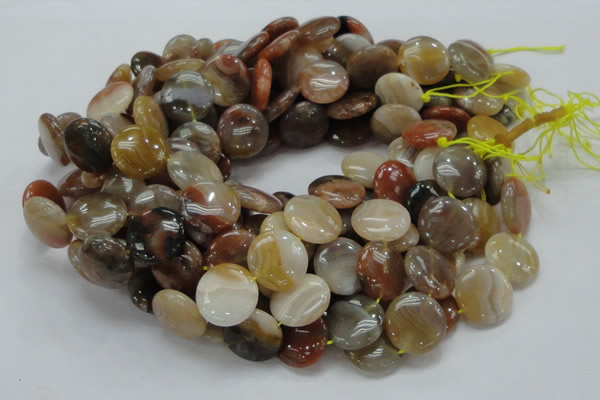 CAG777 15.5 inches 20mm flat round yellow agate gemstone beads