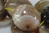 CAG779 15.5 inches 30mm flat round yellow agate gemstone beads