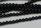 CAG7850 15.5 inches 2mm round black agate beads wholesale