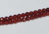 CAG7860 15.5 inches 2mm faceted round red agate beads wholesale