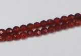 CAG7861 15.5 inches 3mm faceted round red agate beads wholesale