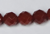 CAG7863 15.5 inches 16mm faceted round red agate beads wholesale