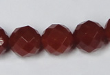 CAG7864 15.5 inches 18mm faceted round red agate beads wholesale