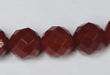 CAG7865 15.5 inches 20mm faceted round red agate beads wholesale