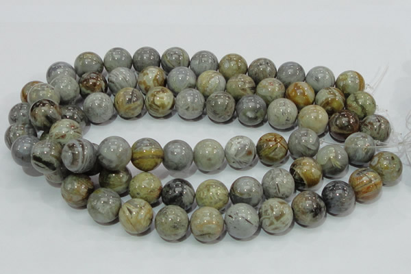 CAG7868 15.5 inches 18mm round silver needle agate beads