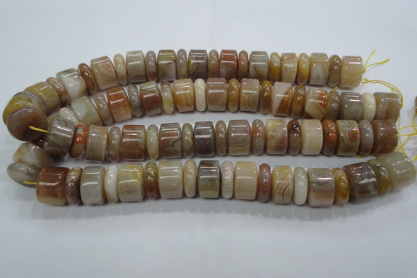 CAG787 15.5 inches 6*18mm & 12*18mm rondelle yellow agate beads