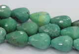 CAG7877 15.5 inches 10*14mm faceted teardrop grass agate beads