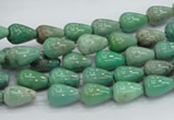 CAG7894 15.5 inches 6*10mm teardrop grass agate beads wholesale