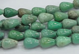 CAG7895 15.5 inches 8*10mm teardrop grass agate beads wholesale